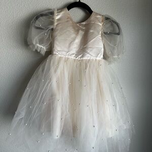 Elegant Cream Kids Formal Dress